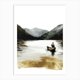 Man In A Canoe 2 Art Print