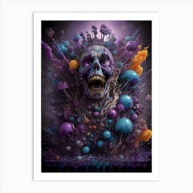 Skull With A Brain~Escape Clause ~Reimagined Art Print