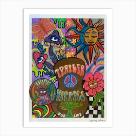 Trailer Hippies Art Print