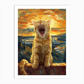 Cat Yawn Art Print