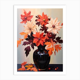 Bouquet Of Autumn Blaze Maple Flowers, Autumn Fall Florals Painting 2 Art Print