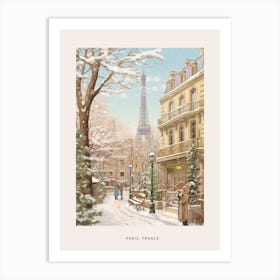 Vintage Winter Poster Paris France 1 Art Print
