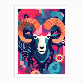 Aries Illustration Zodiac Star Sign 1 Art Print