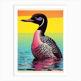 Andy Warhol Style Bird Common Loon 2 Art Print