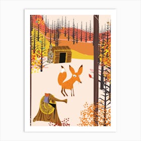 Fox In The Woods Art Print