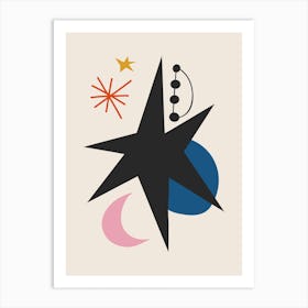 Mirò Inspired Abstract Eclectic Art 3 Art Print