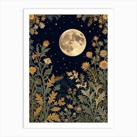 Moonlight In The Garden Style William Morris 5 Art Print