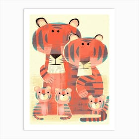 Red Tigers Art Print