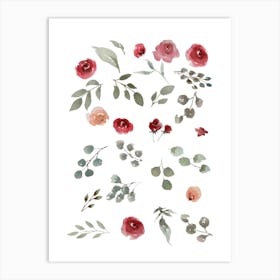 Watercolor Roses Art Print