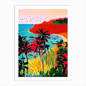 Cha Am Beach, Thailand Hockney Style Art Print