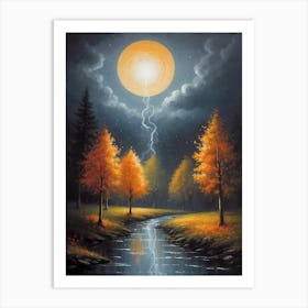 Lightning In The Sky Art Print