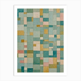 Pastel Blue Squares Art Print