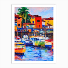 Port Of Buenaventura Colombia Brushwork Painting harbour Art Print