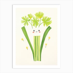 Friendly Kids Celery Art Print