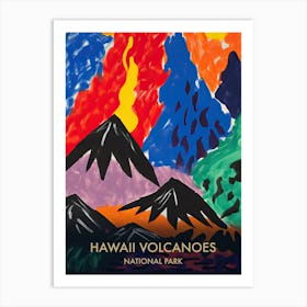 Hawaii Volcanoes National Park Travel Poster Matisse Style 4 Art Print