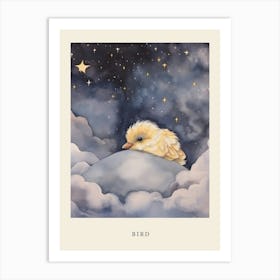 Baby Bird 3 Sleeping In The Clouds Nursery Poster Art Print