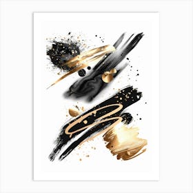 Gold And Black Abstract Painting 87 Art Print