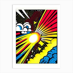 Meteor Shower Bright Comic Space Art Print