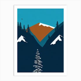 Les Menuires, France Modern Illustration Skiing Poster Art Print