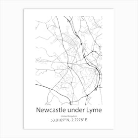 Newcastle,Australia Minimalist Map Art Print