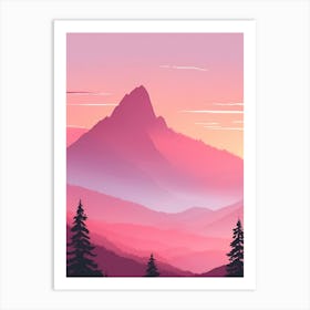 Misty Mountains Vertical Background In Pink Tone 7 Art Print