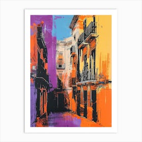 Barcelona Purple Collage Art Print