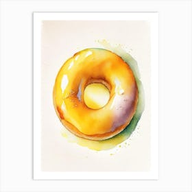 Mango Glazed Donut Cute Neon 2 Art Print