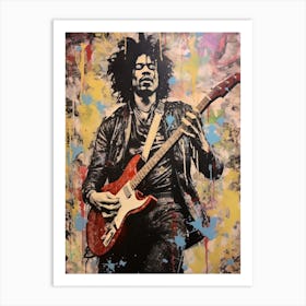 Jimi Hendrix Abstract Portrait 6 Art Print