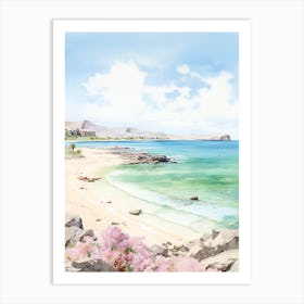 A Sketch Of Elafonisi Beach, Crete Greece 1 Art Print