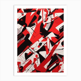 Abstract Red Modern red and black zebra Art Print