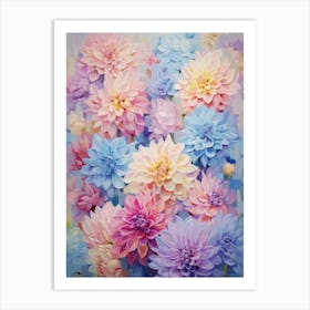 Pastel Dahlia Pedals Painting Art Print