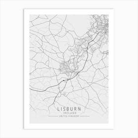 Lisburn Ireland Map Art Print