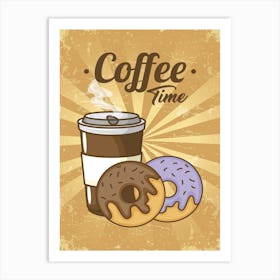 Coffee Time - coffee poster, kitchen wall art 4 Art Print