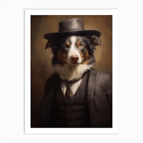 Gangster Dog Australian Shepherd Art Print