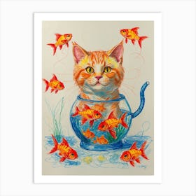 Goldfish In A Bowl Art Print