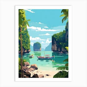 Phuket, Thailand, Flat Illustration 4 Art Print