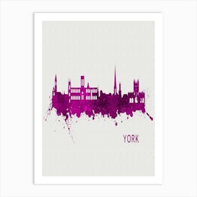 York England City Purple Art Print