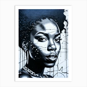 Graffiti Mural Of Beautiful Black Woman 41 Art Print