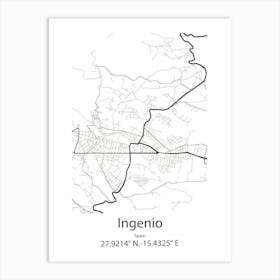 Ingenio,Spain Minimalist Map Poster