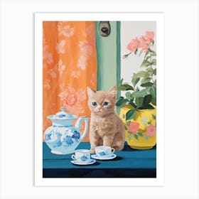 Animals Having Tea   Cat Kittens 1 Art Print
