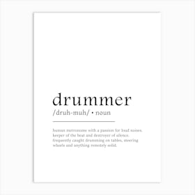 Drummer Funny Definition Hobby Gift Art Print