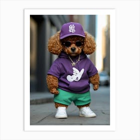 Poodle In Purple Art Print