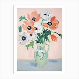 A Vase With Anemone, Flower Bouquet 2 Art Print