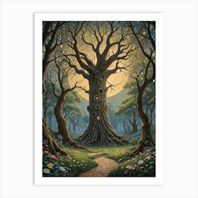 Moonlit Tree Art Print