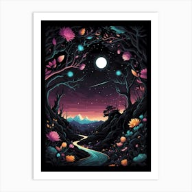 Night In The Forest 4 Art Print