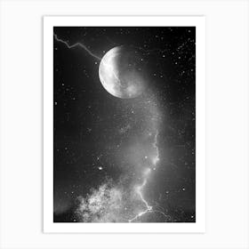 Space Black And White Art Print