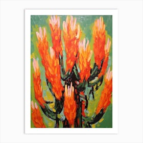 Cactus Painting Woolly Torch Cactus 3 Art Print