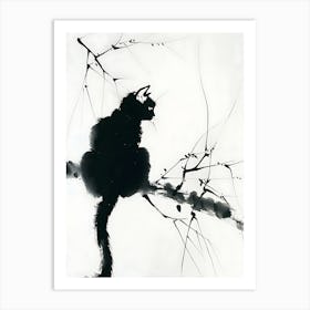 Cat On A Branch Art Print