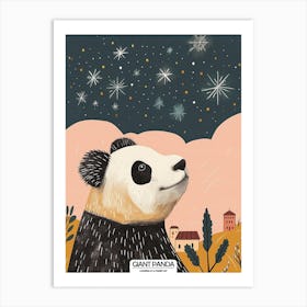 Giant Panda Looking At A Starry Sky Poster 113 Art Print