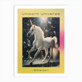 Glitter Unicorn In Space Abstract Collage 2 Poster Art Print